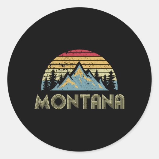 Montana Bergen Camping Wandelen Ronde Sticker (Voorkant)