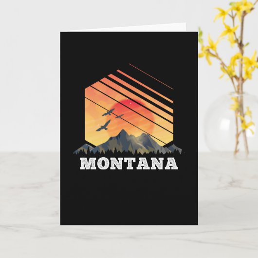 Montana Bergzonsondergang USA Amerika Cadeaus Kaart (Gele Bloem)