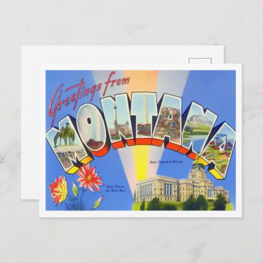 Montana  Big Letters Briefkaart (Voorkant / Achterkant)