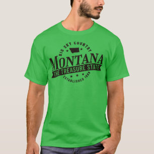 Montana Big Sky Country The Treasure State Est 188 T-shirt