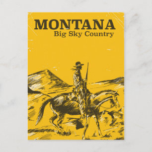 Montana Big sky Country vintage reisposter Briefkaart