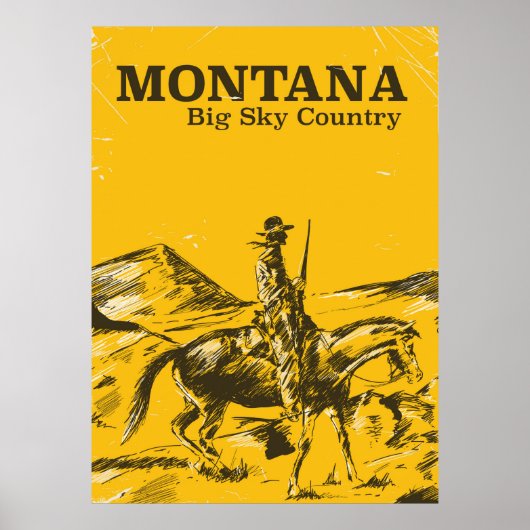 Montana Big sky Country vintage reisposter Poster (Voorkant)