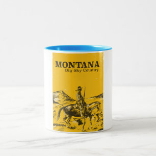 Montana Big sky Country vintage reisposter Tweekleurige Koffiemok