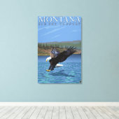 Montana - Big Sky CountryDiving Eagle Canvas Afdruk (Insitu (Houten vloer))