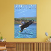 Montana - Big Sky CountryDiving Eagle Canvas Afdruk (Insitu (Woonkamer))