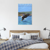 Montana - Big Sky CountryDiving Eagle Canvas Afdruk (Insitu (Slaapkamer))