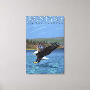 Montana - Big Sky CountryDiving Eagle Canvas Afdruk