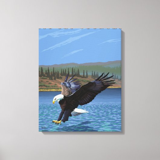 Montana - Big Sky CountryDiving Eagle Canvas Afdruk (Voorkant)