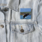 Montana - Big Sky CountryDiving Eagle Vierkante Button 5,1 Cm (In situ)