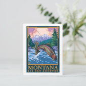 Montana — Big Sky CountryFly Vist Scene Briefkaart (Staand voorkant)