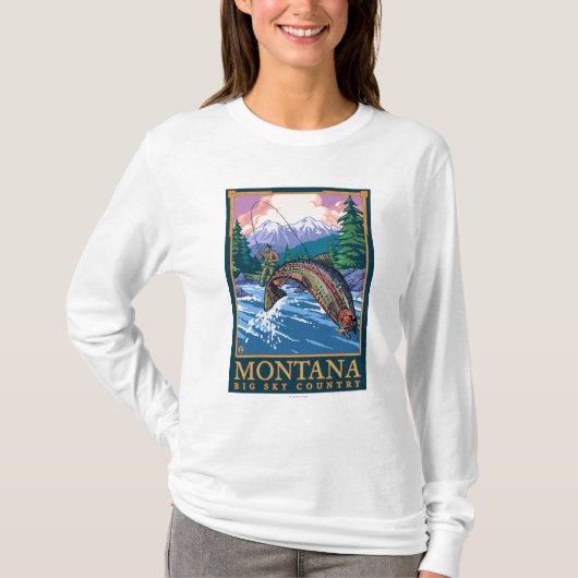 Montana — Big Sky CountryFly Vist Scene T-shirt (Voorkant)
