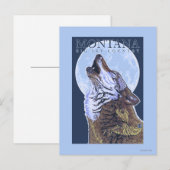 Montana - Big Sky CountryHowling Wolf Briefkaart (Voorkant / Achterkant)