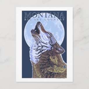 Montana - Big Sky CountryHowling Wolf Briefkaart
