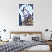 Montana - Big Sky CountryHowling Wolf Canvas Afdruk (Insitu (Slaapkamer))