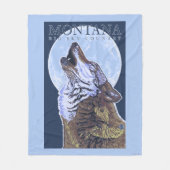 Montana - Big Sky CountryHowling Wolf Fleece Deken (Voorkant)