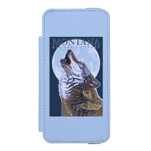 Montana - Big Sky CountryHowling Wolf Incipio iPhone Portemonnee Hoesje (Voorkant Agenda)
