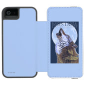 Montana - Big Sky CountryHowling Wolf Incipio iPhone Portemonnee Hoesje (Agenda Open)