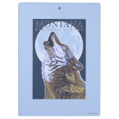 Montana - Big Sky CountryHowling Wolf Klembord (Achterkant)