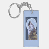 Montana - Big Sky CountryHowling Wolf Sleutelhanger (Voorkant Links)