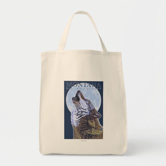 Montana - Big Sky CountryHowling Wolf Tote Bag (Voorkant)