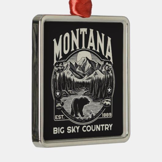  Montana Big Sky Land Metalen Ornament (Rechts)