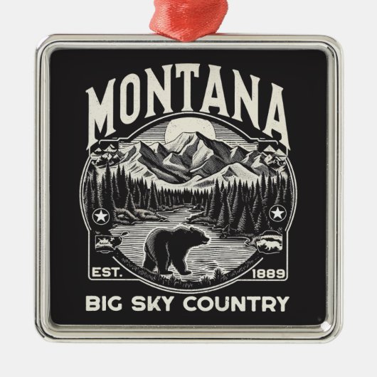  Montana Big Sky Land Metalen Ornament (Voorkant)