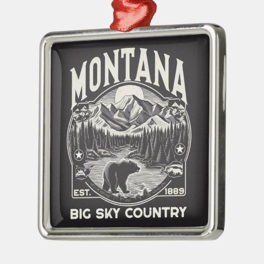  Montana Big Sky Land Metalen Ornament (Links)