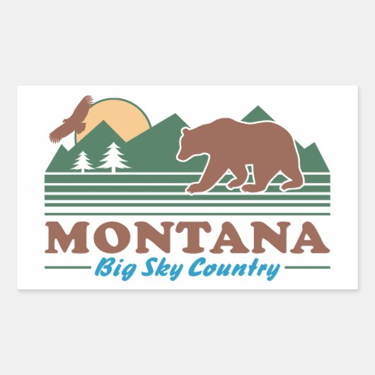 Montana Big Sky Land Rechthoekige Sticker (Voorkant)