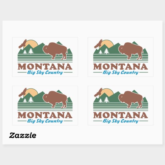 Montana Big Sky Land Rechthoekige Sticker (Vel)