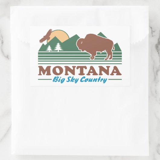 Montana Big Sky Land Rechthoekige Sticker (Tas)
