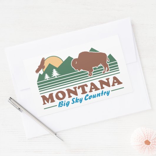 Montana Big Sky Land Rechthoekige Sticker (Envelop)