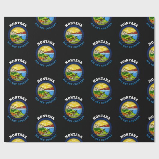 MONTANA BIG SKY STATE FLAG CADEAUPAPIER (Vlak)