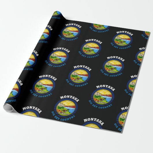 MONTANA BIG SKY STATE FLAG CADEAUPAPIER (Uitgerold)