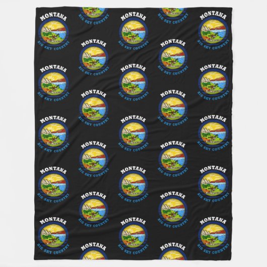MONTANA BIG SKY STATE FLAG FLEECE DEKEN (Voorkant)