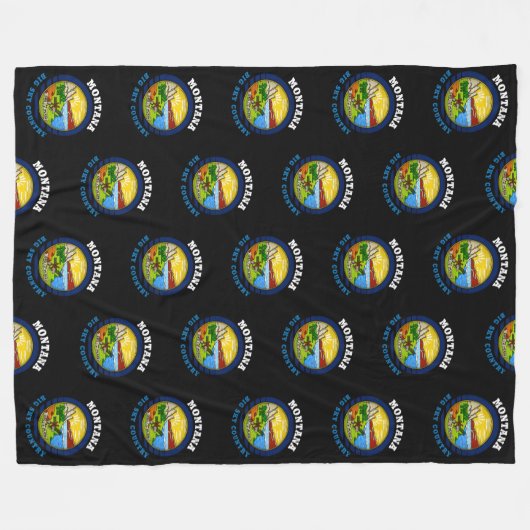 MONTANA BIG SKY STATE FLAG FLEECE DEKEN (Voorkant (Horizontaal))