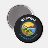 MONTANA BIG SKY STATE FLAG MAGNEET (Voorkant / Achterkant)
