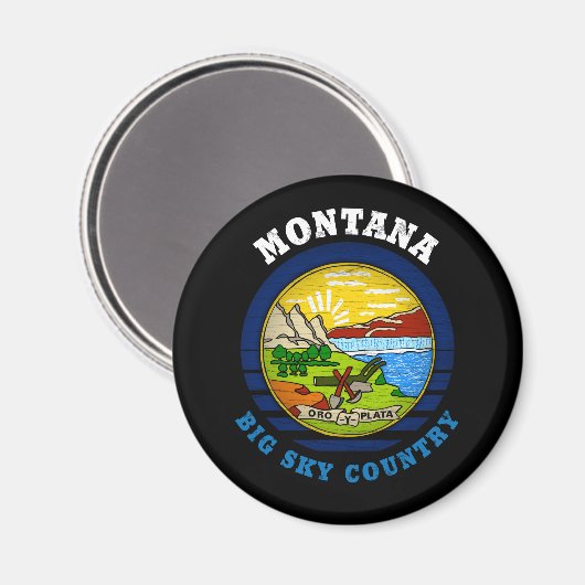 MONTANA BIG SKY STATE FLAG MAGNEET (Voorkant / Achterkant)
