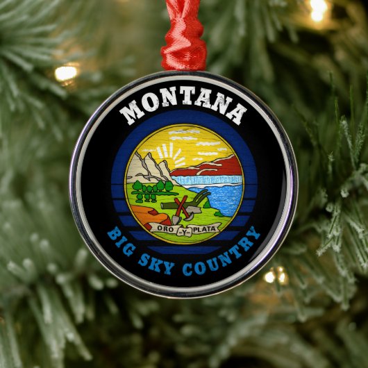 MONTANA BIG SKY STATE FLAG METALEN ORNAMENT (Boom)
