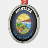 MONTANA BIG SKY STATE FLAG METALEN ORNAMENT (Links)