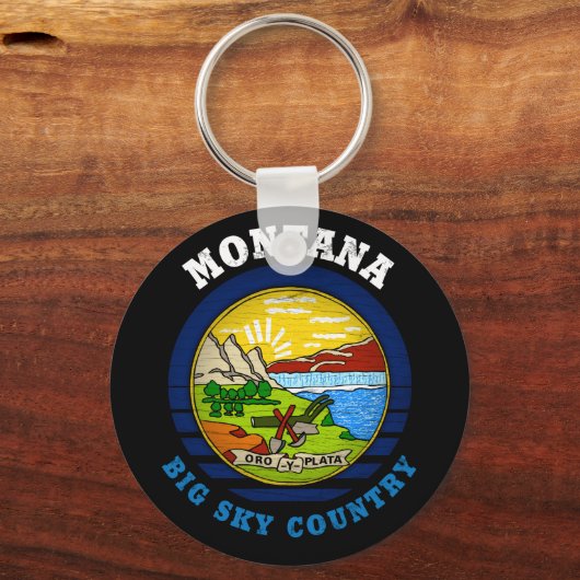 MONTANA BIG SKY STATE FLAG SLEUTELHANGER (Voorkant)