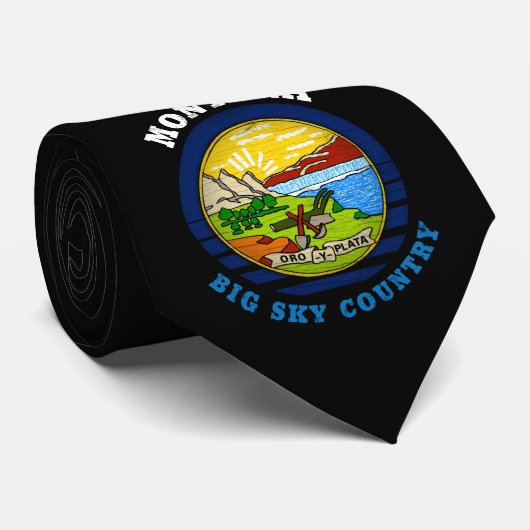 MONTANA BIG SKY STATE FLAG STROPDAS (Opgerold)