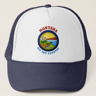 MONTANA BIG SKY STATE FLAG TRUCKER HOED PET