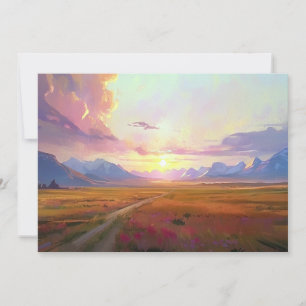 Montana Big Sky Zonsopgang Zonsondergang Schilderi Feestdagenkaart