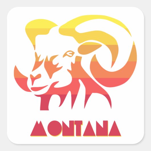 Montana Bighorn Vierkante Sticker (Voorkant)