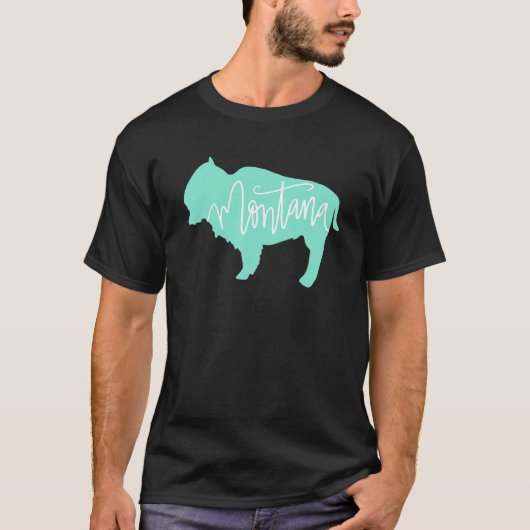 Montana Bison Buffalo Mint T-shirt (Voorkant)