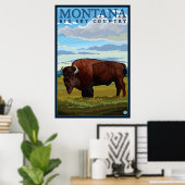 Montana - Bison Poster (Thuiskantoor)