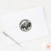 Montana Bison Ronde Sticker (Envelop)