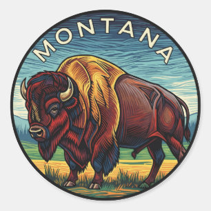 Montana Bison Ronde Sticker
