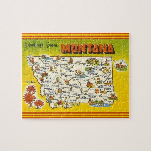 Montana Briefkaart Kaart Jigsaw Puzzel (Horizontaal)
