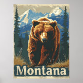 Montana Brown Beer Grizzly Poster (Voorkant)
